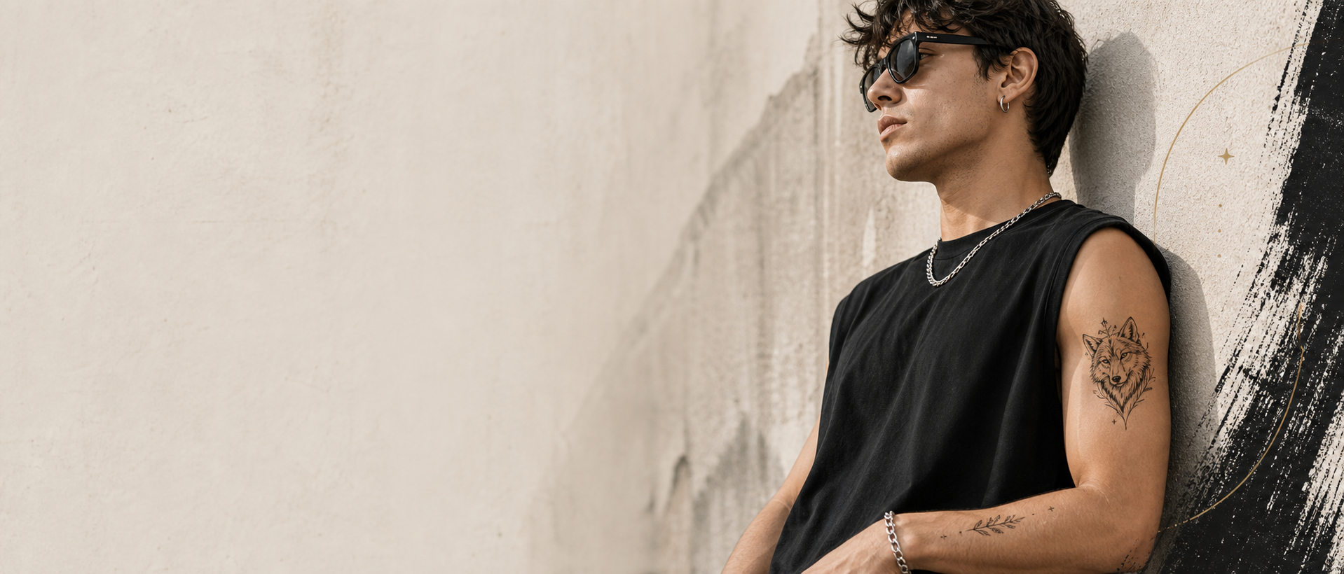 Veyra Ink streetwear editorial hero with temporary tattoos