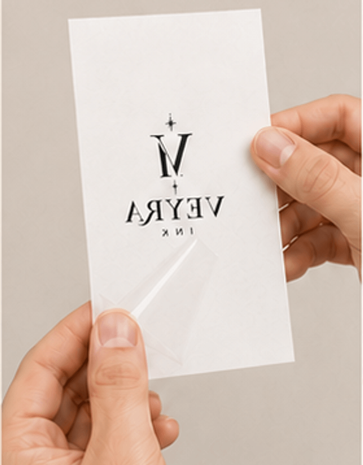 Peel film temporary tattoo application step