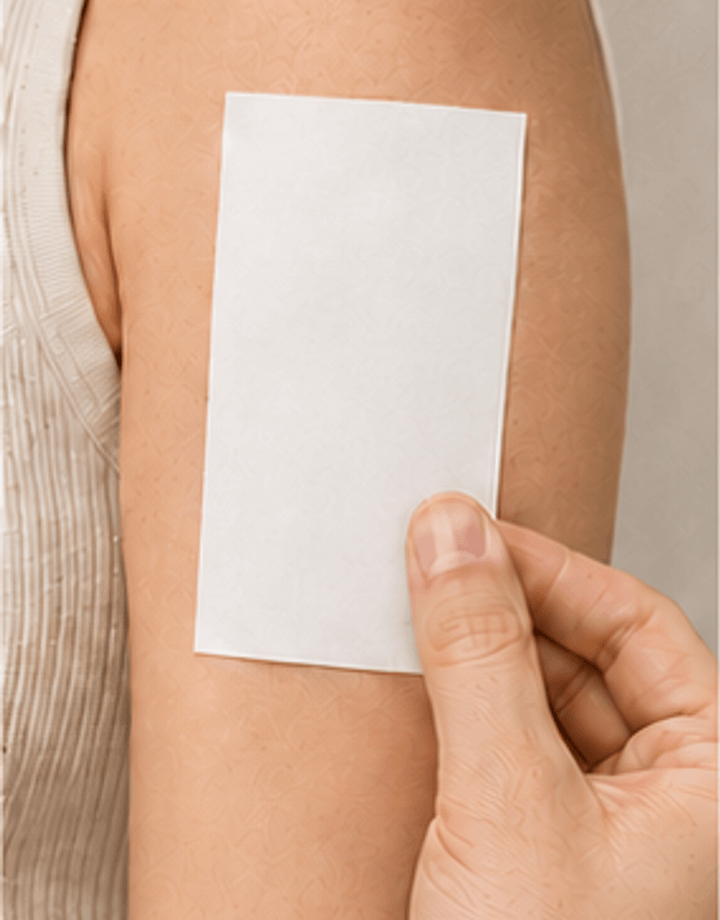 Place temporary tattoo application step