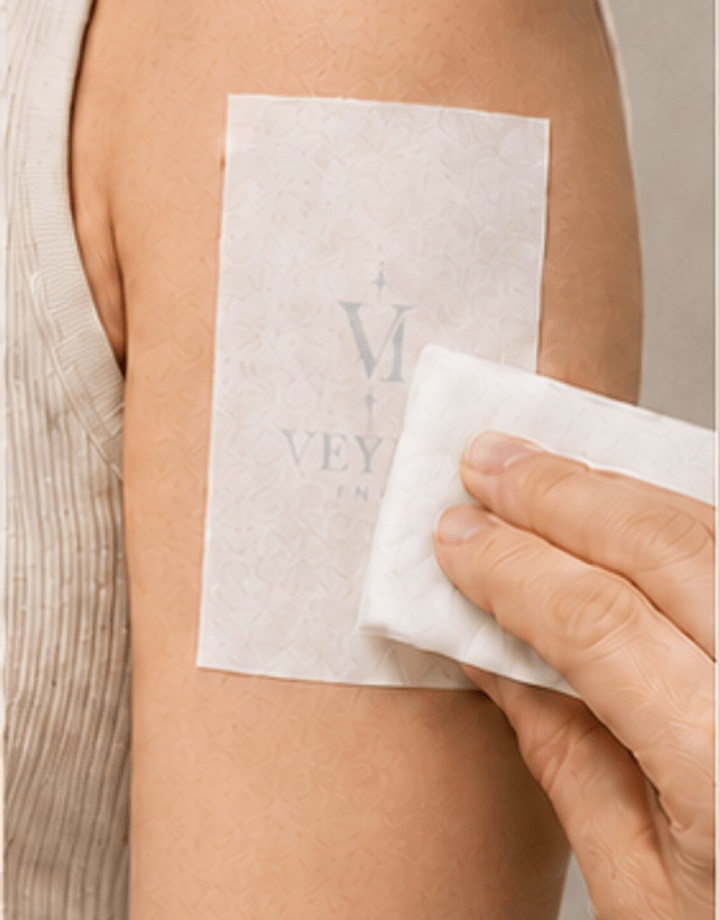 Wet & press temporary tattoo application step