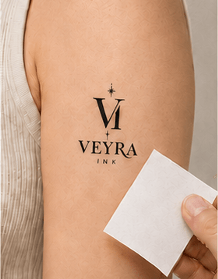 Reveal temporary tattoo application step